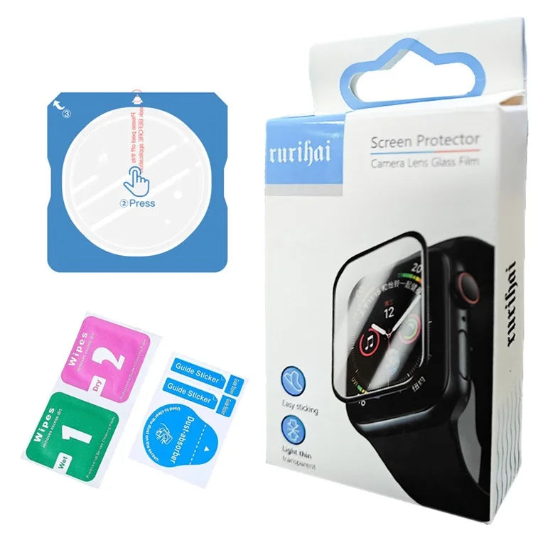 RURIHAI For Samsung Galaxy Watch7 44mm / Watch6 44mm Screen Protector AR Clear Watch Film with Alignment Tool