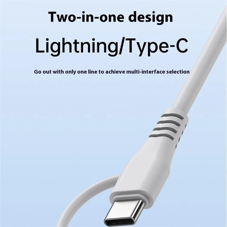 Type-C / 8-Pin Male to 3.5mm Female 2-in-1 Audio Cable Digital Chip Headphone Connection Adapter Cable