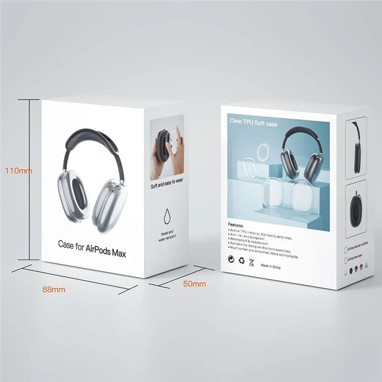 1 Pair Earpad Case for AirPods Max Clear TPU Protective Ear Cups Cover