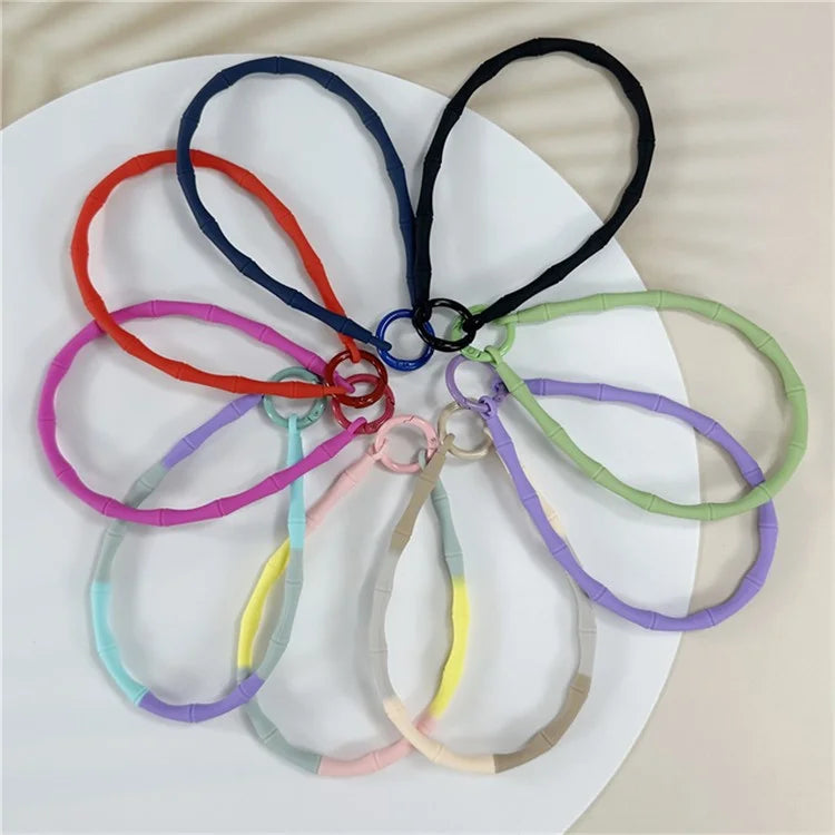 For AirPods 4 Case Bluetooth Earphone Silicone Case Protective Cover with Bamboo Shape Lanyard