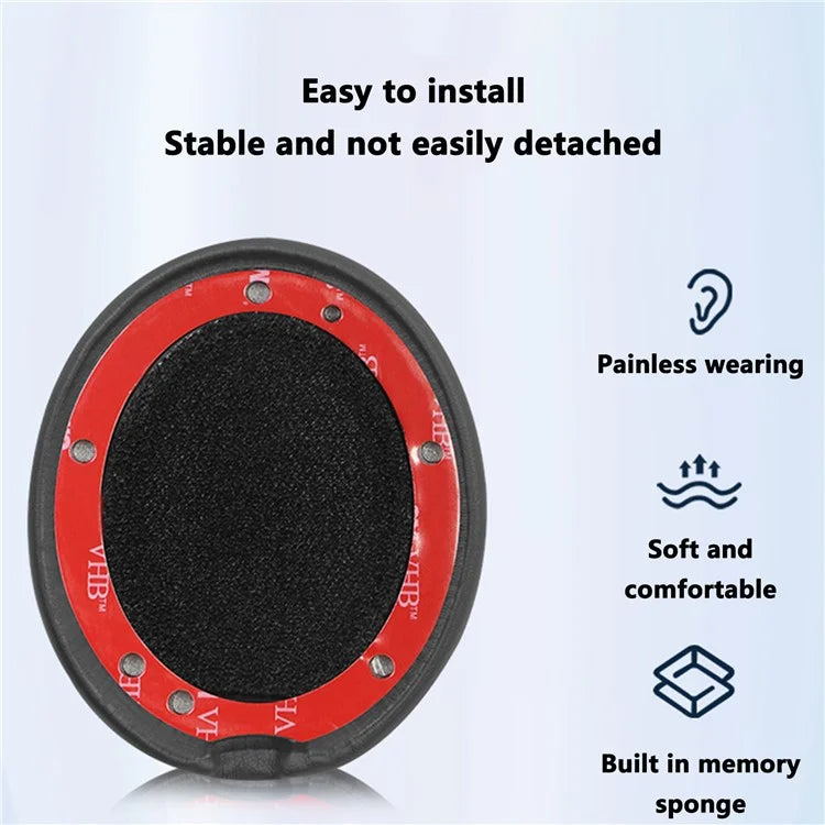 1 Pair For Beats Studio Pro Ear Cushions Protein Leather + Memory Foam Headphone Earpads