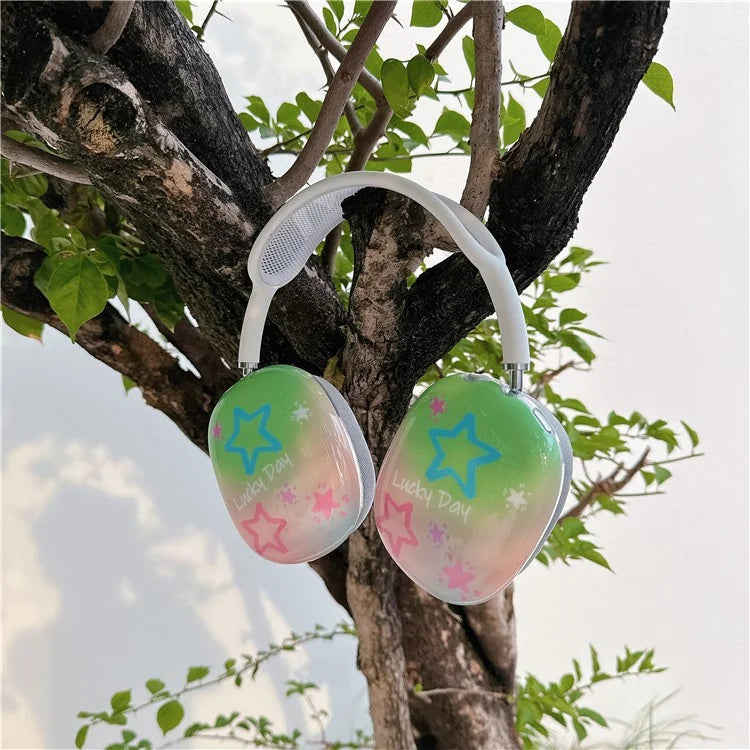 1 Pair For AirPods Max IMD Headset Earmuff Shell Headphone TPU Earpad Cover+Blue Star