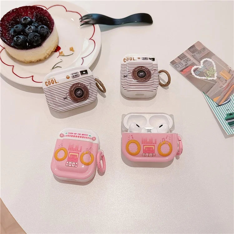 For Apple AirPods with Charging Case (2016) / (2019) / AirPods with Wireless Charging Case (2019) Retro TPU Protective Cover
