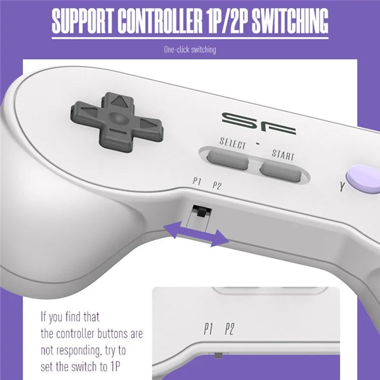 DATA FROG Y2 SF HD-Compatible Game Stick SFC / FC Gamepads Dual Wireless Controller, 3000+ Games
