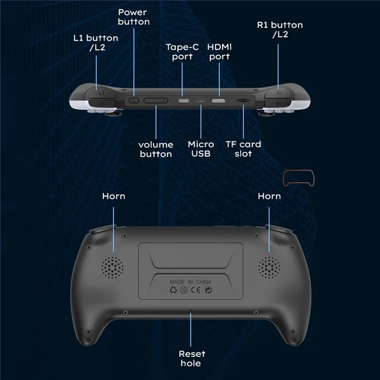 PROJECT X Handheld Retro Game Console 4.3-inch IPS Screen Supports Dual Player Combat with Dual Controllers