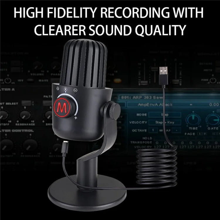 PDO-20 USB Gaming Microphone Noise Cancellation Condenser Mic for Live Streaming, Recording, PC