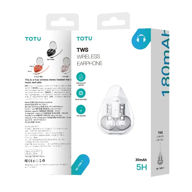 TOTU BE-1-TWS Wireless Earbuds Bluetooth 5.3 Sport Headphones