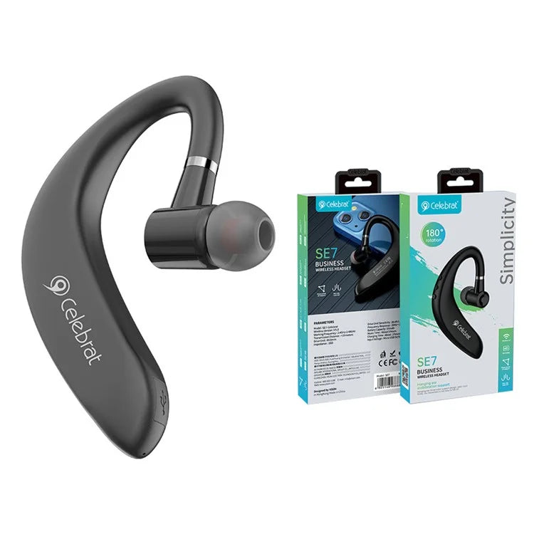 CELEBRAT SE7 180 Degree Rotation Single Ear Headphones Business Wireless Bluetooth Earphones