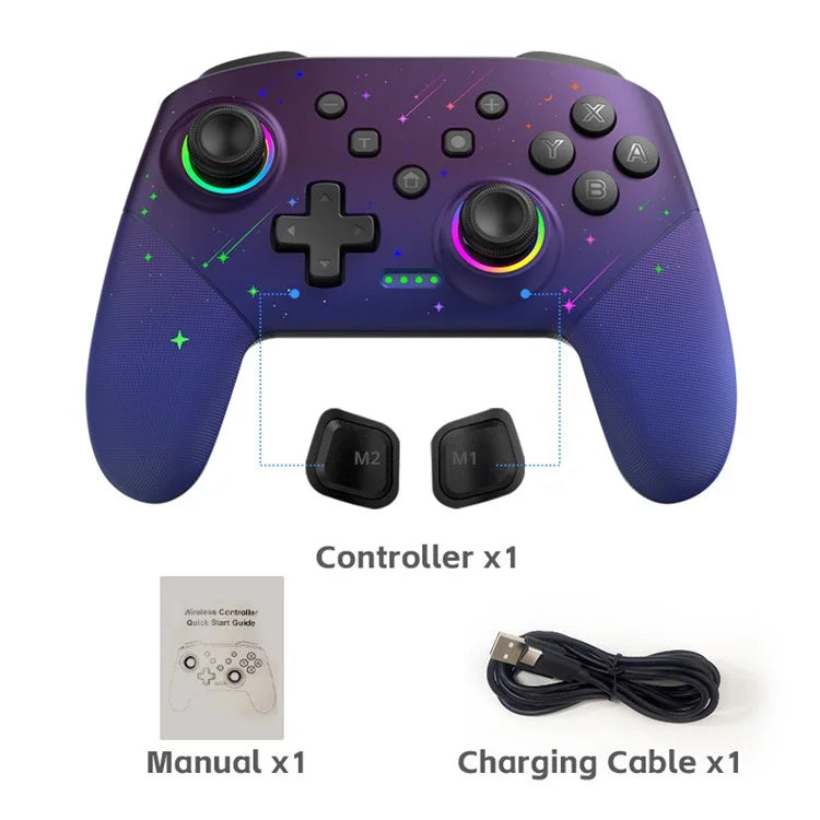 DATA FROG S80 Elite Edition Wireless Gamepad for Nintendo Switch / Switch Lite / OLED / PC Bluetooth Game Console, Star Pattern