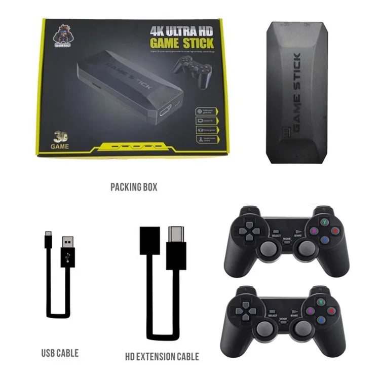 M16 64G Built-In 20000 Games HD TV Game Stick with Double Player Wireless Controller