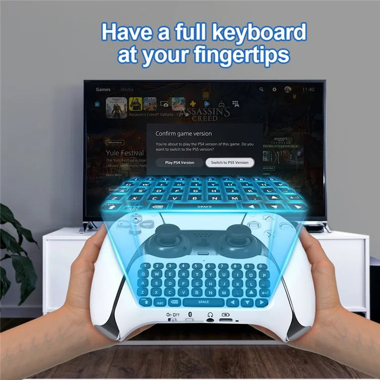 JYS P5121 Compatible with PS5 Controller Bluetooth Keyboard 500mAh Wireless Gaming Keypad Built-In Speaker Chat Voice
