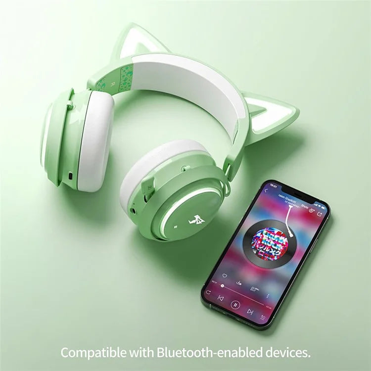 SOMIC GS510 Cat Ear Style Bluetooth Gaming Headset LED Light Wireless Headphone