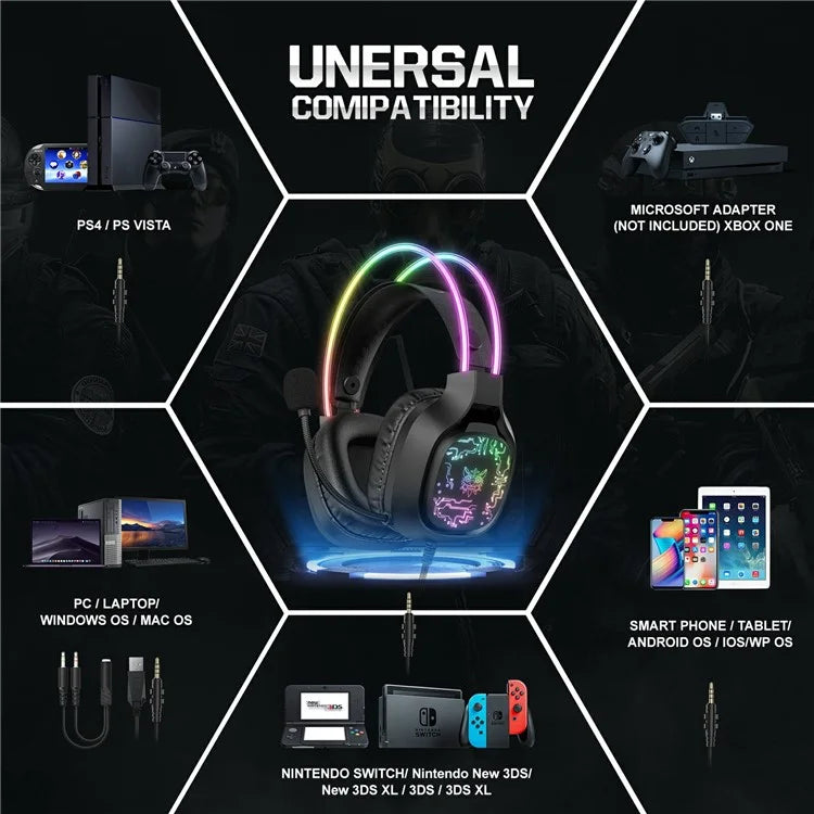 ONIKUMA X22 Over-Ear RGB Gaming Headset with Noise-Canceling Microphone