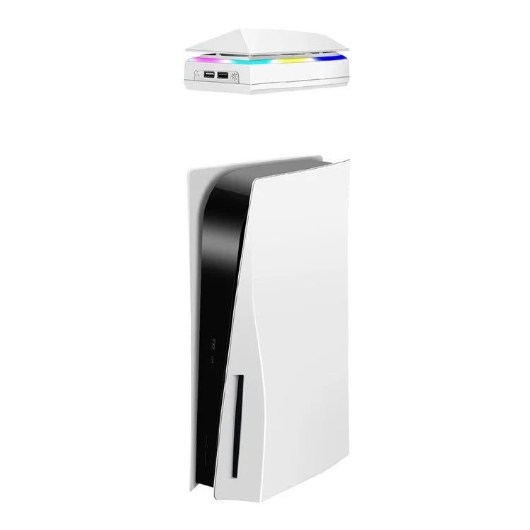 Console Cooling Fan 3 Wind Speed Colorful LED Light for PS5 Console Disc Edition/Digital Edition