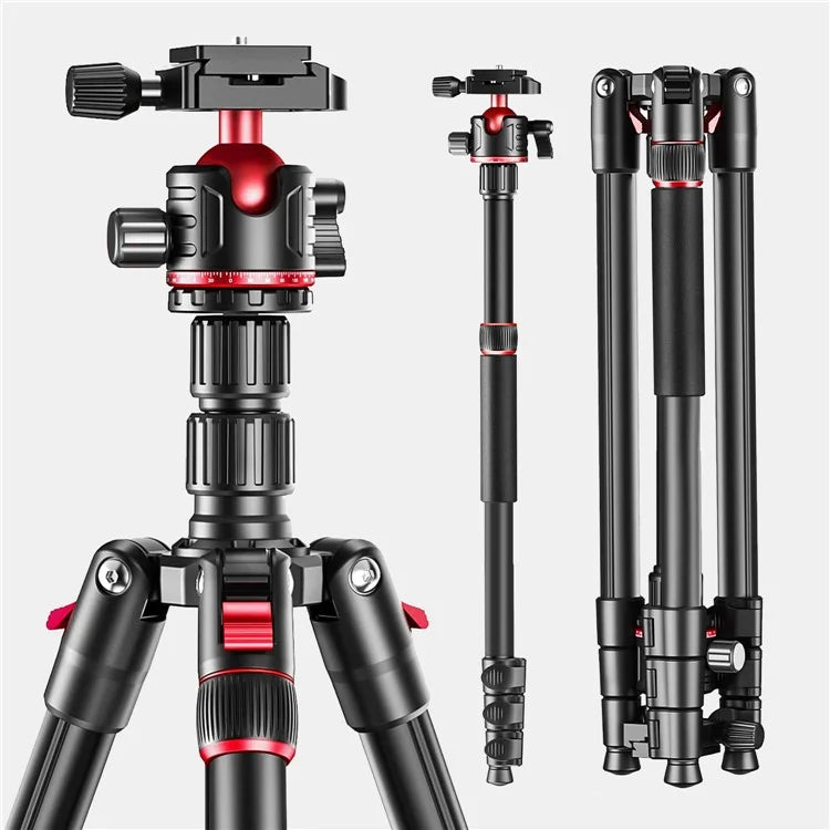 ZOMEI Q173 Camera Tripod 4-Section Retractable Multi-Function Tripod Micro SLR Mobile Phone Live Streaming Stand
