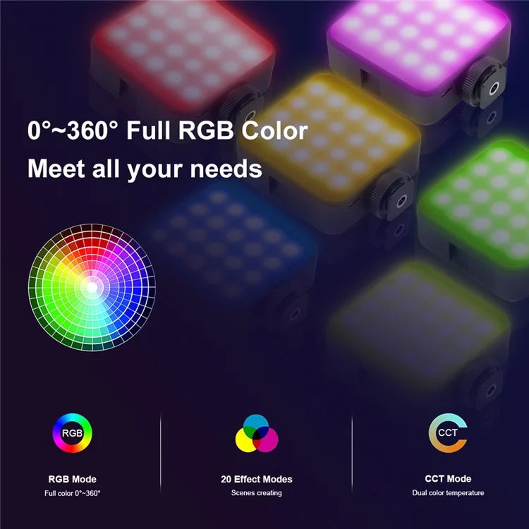 VLOGLITE T64RGB Cell Phone Camera Video Fill Light Mini Pocket Beauty Light Portable RGB Fill Light