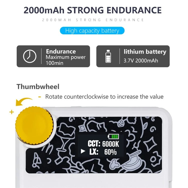 Display Screen Design Fill Light 60 LED Clip-On Cell Phone Video Conference Lamp for Laptop