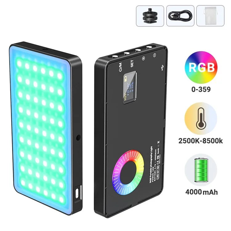 M1SE 0.96-inch TFT Screen Pocket Fill Light 12 Effects RGB Photography Lamp