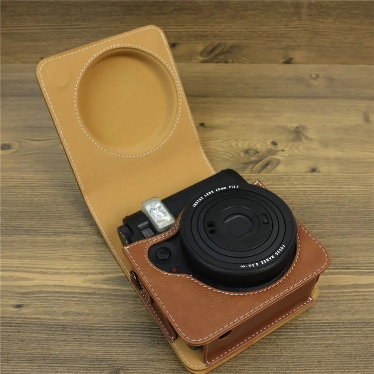 Carry Case for Fujifilm Instax Mini 99 Camera, Leather Protective Bag with Adjustable Strap