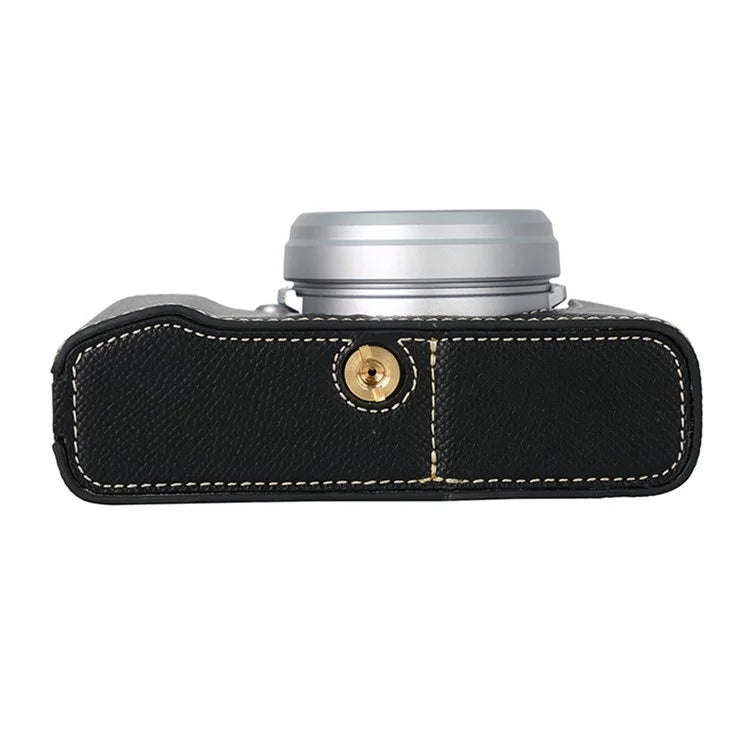 For Fujifilm X100VI Palm Texture Camera Bottom Case Easy to Replace Battery Leather Half Body Bag