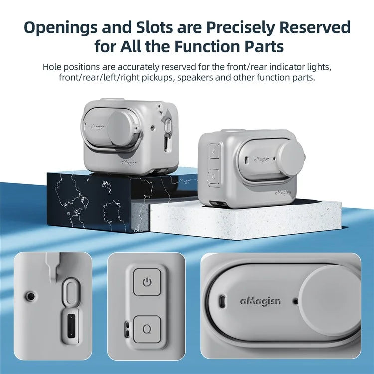 AMAGISN Silicone Protective Case for Insta360 GO 3 Action Camera Shockproof Cover