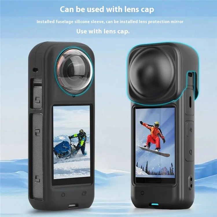 FLYMILE For Insta360 X4 Action Camera Protection Case Anti-Scratch Silicone Cover