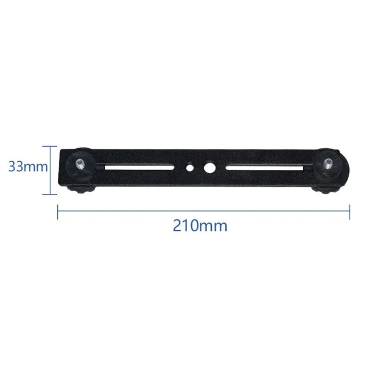 L084 1 / 4 Inch Dual Camera Mount Bracket Aluminum Alloy Extension Bar Bracket for DSLR LED Flash Light