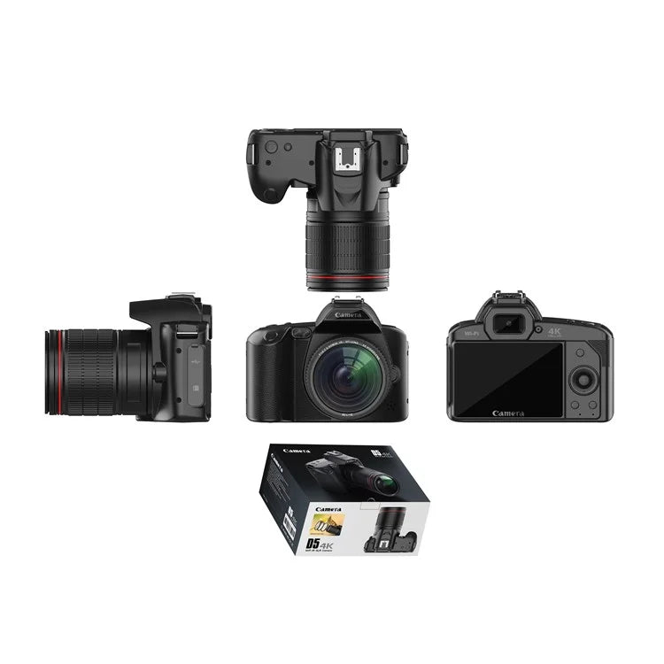 D5 HD WiFi Digital Camera with Handle Holder, 4K Dual Lens Night Vision Digital Video Camera