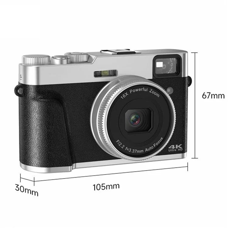 DC202L-AF Retro 4K Selfie Camera Photoflash Light Digital Camera for Kids Teens