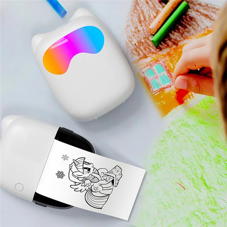 C37 Bluetooth Thermal Printer Wireless Inkless Printing Device (5 Printing Paper Rolls + 5 Pens)