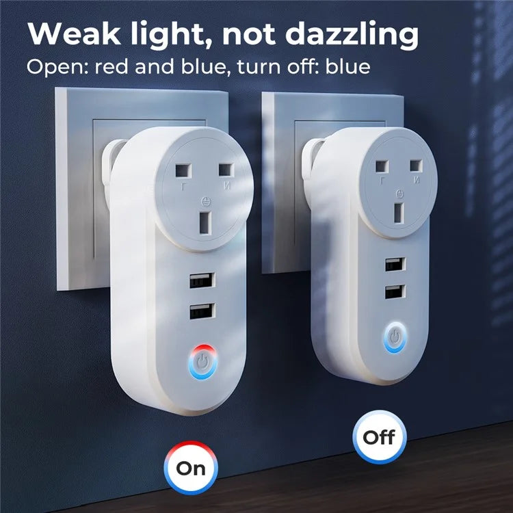 Tuya Bluetooth+Wifi Smart Plug 16A Power Socket Wall Charger with USB Port
