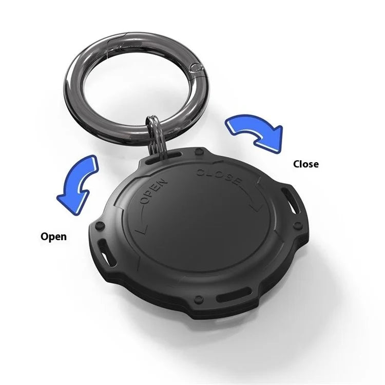 For Apple AirTag Case Bluetooth Locator IP68 Waterproof TPU+PC Protective Cover with Key Ring