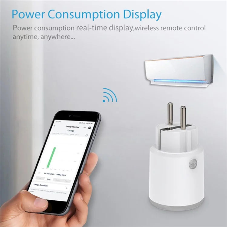 NEO NAS-WR10WM Tuya WiFi Smart Plug with Power Meter 16A Smart Home Power Plug Socket, EU Plug