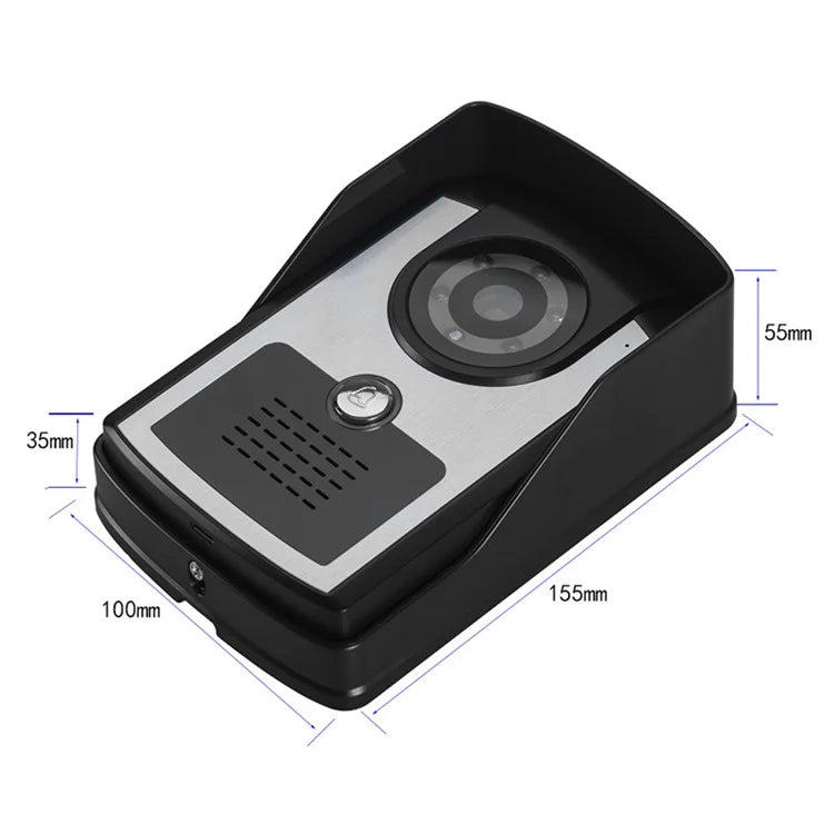 806FC12 EU Plug 7" Wired Intercom Video Doorbell System 1 Camera+2 Monitor