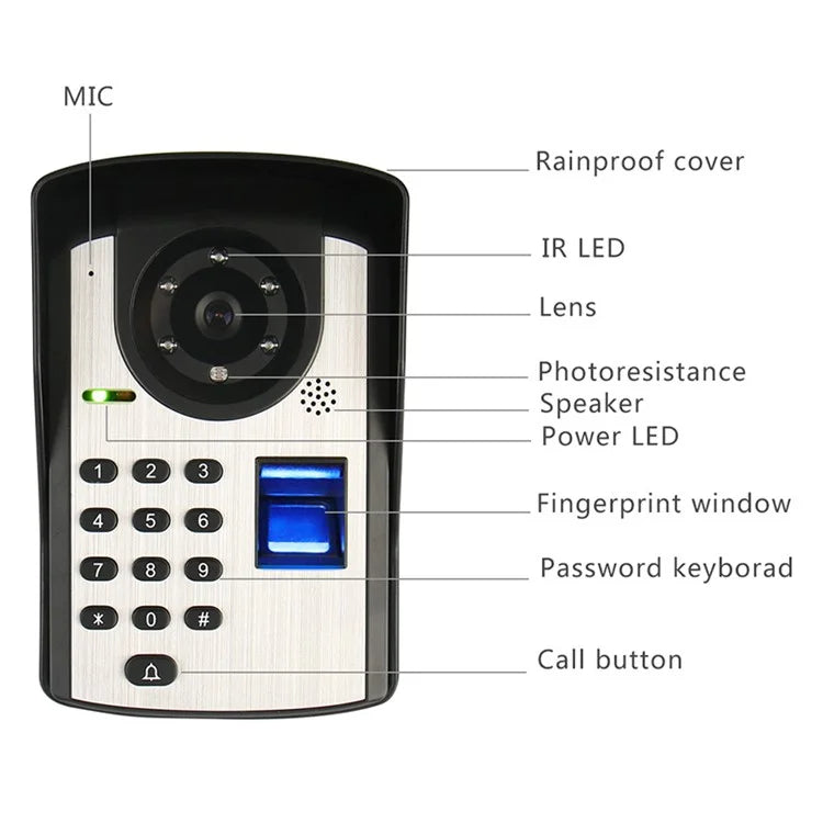 701FD21 Tuya Smart WiFi Visual Doorbell 1080P with Motion Detection, Video Recording, EU Plug