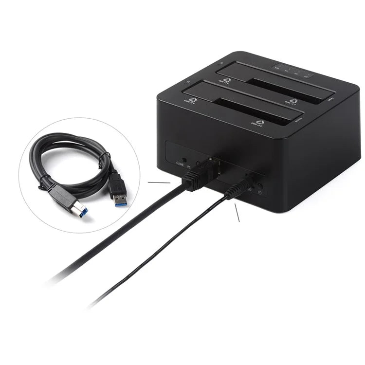 ORICO 2-Bay USB3.0 Hard Drive Docking Dock Station for 2.5/3.5 inch HDD/SSD with Clone Function (6629US3-C)