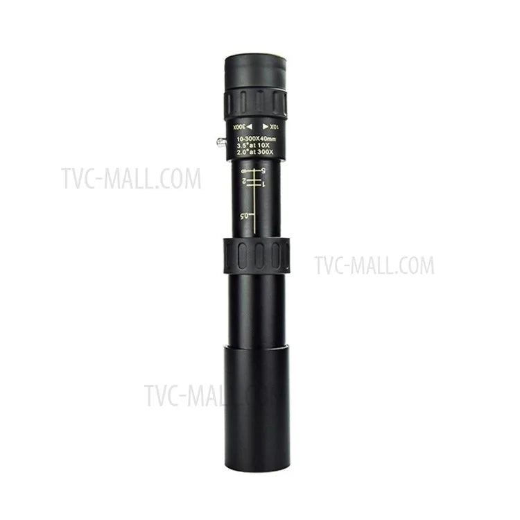 10-300x40mm Super Telephoto Zoom Monocular Telescope with Tripod & Clip
