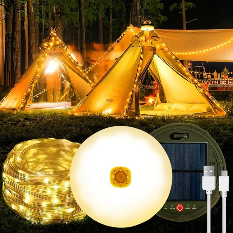 12m 120-LED Solar Light Outdoor Waterproof Ambient Lamp - Warm White (12m, 120