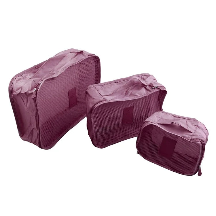 6 Pcs/Set Square Travel Luggage Storage Bags Clothes Organizer Pouch Storage Case