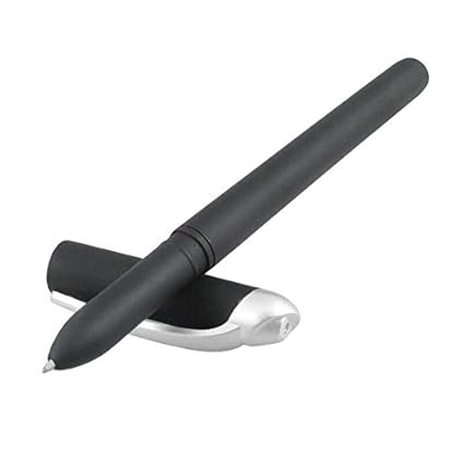 ELECTROPRIME Black Plastic Auto Vanishing Magic Disappearing Blue Ink Ball Point Pen