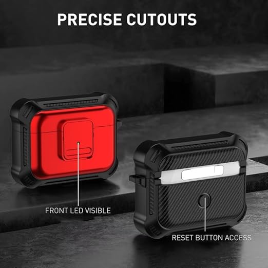 ELECTROPRIME for AirPods Pro 2 TPU + PC Shockproof Earphone Protective Case with Switch(Black)