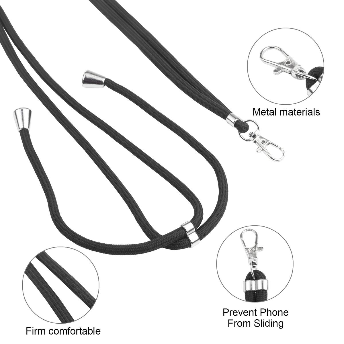 ELECTROPRIME For iPhone 15 Lanyard Honeycomb Phone Case(Black)