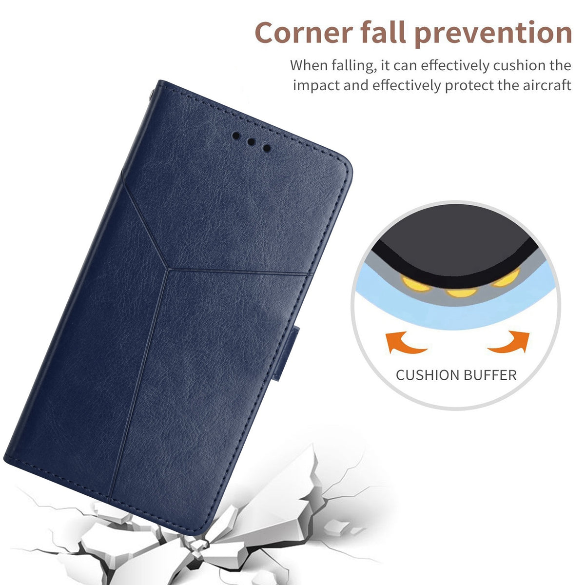 ELECTROPRIME For iPhone 15 HT01 Y-shaped Pattern Flip Leather Phone Case(Blue)