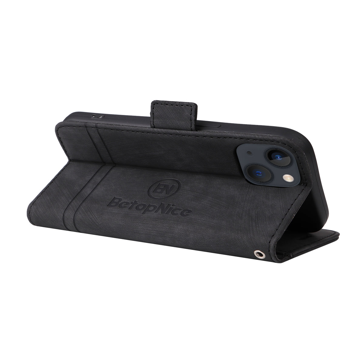 ELECTROPRIME For iPhone 15 BETOPNICE Dual-side Buckle Leather Phone Case(Black)
