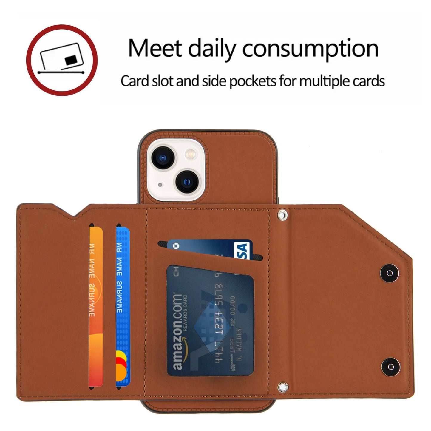 ELECTROPRIME For iPhone 15 Skin Feel PU + TPU + PC Back Cover Shockproof Case(Brown)