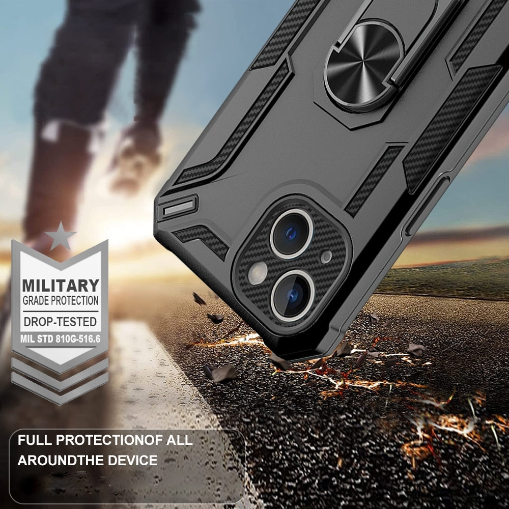 ELECTROPRIME For iPhone 15 Plus Warship Armor 2 in 1 Shockproof Phone Case(Black)