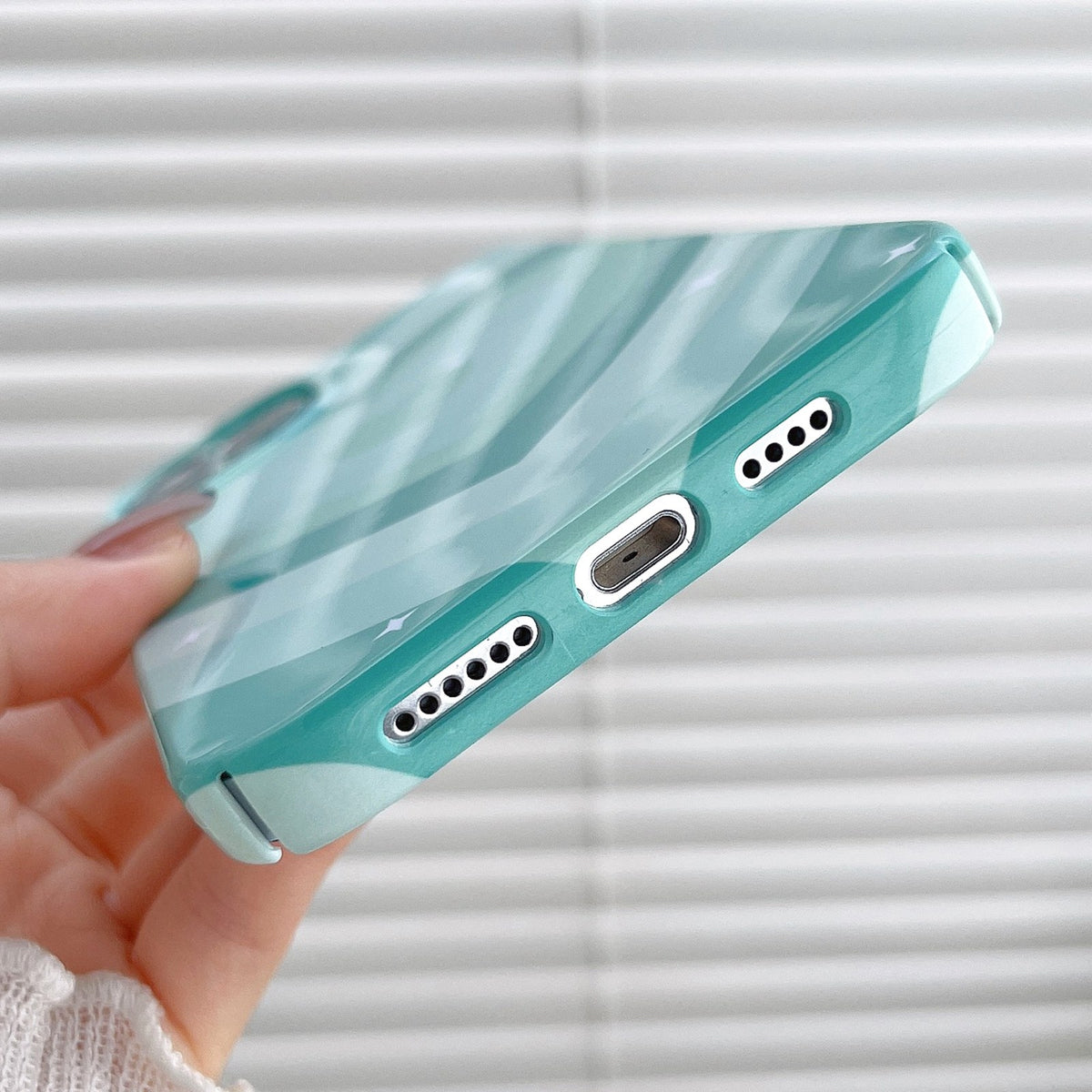 ELECTROPRIME For iPhone 15 Painted Pattern PC Phone Case(Green Love)