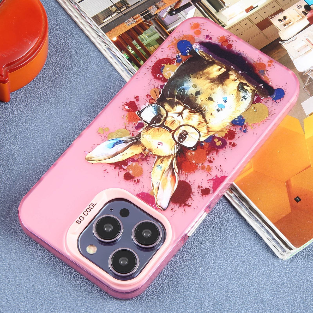 ELECTROPRIME For iPhone 15 Animal Pattern PC Phone Case(Rabbit)