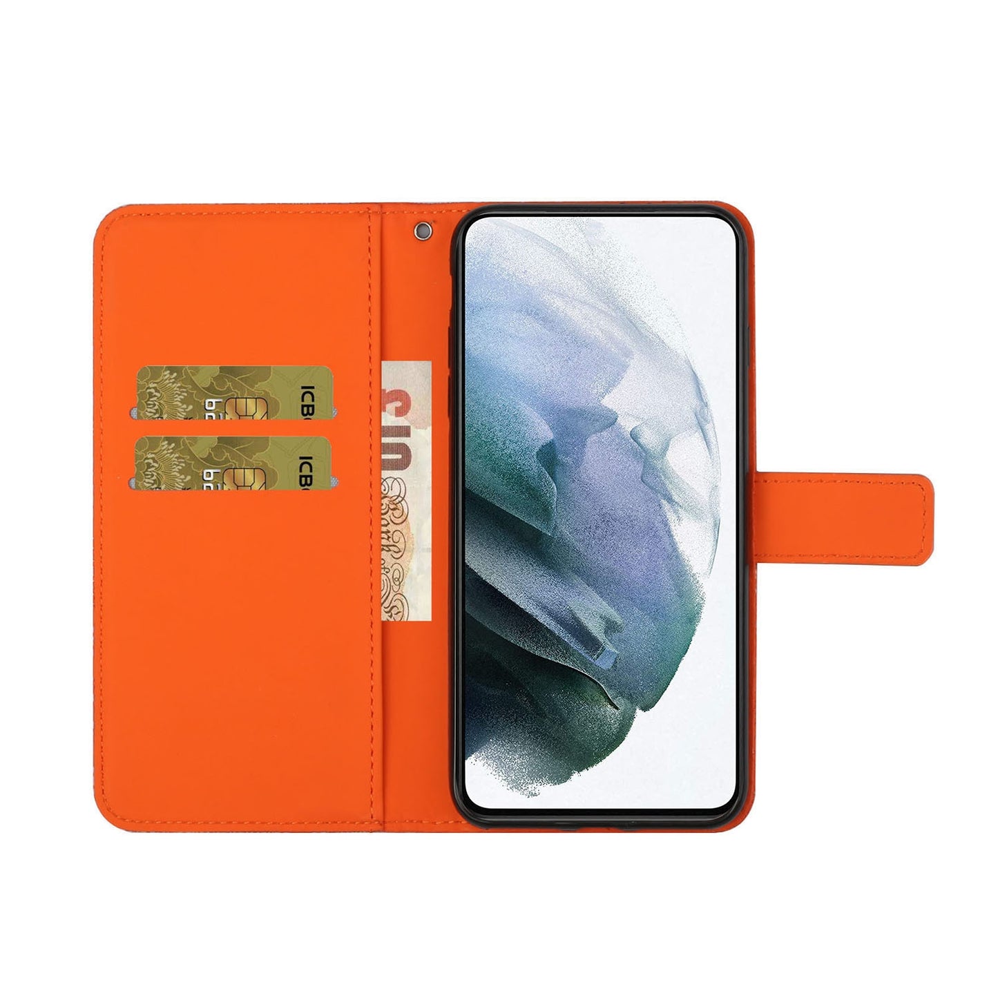 ELECTROPRIME For iPhone 15 Ethnic Style Embossed Pattern Leather Phone Case(Orange)