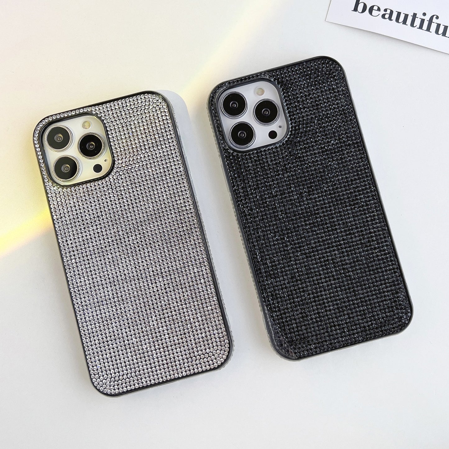 ELECTROPRIME For iPhone 15 Solid Color Diamond TPU Phone Case(Rose Gold)